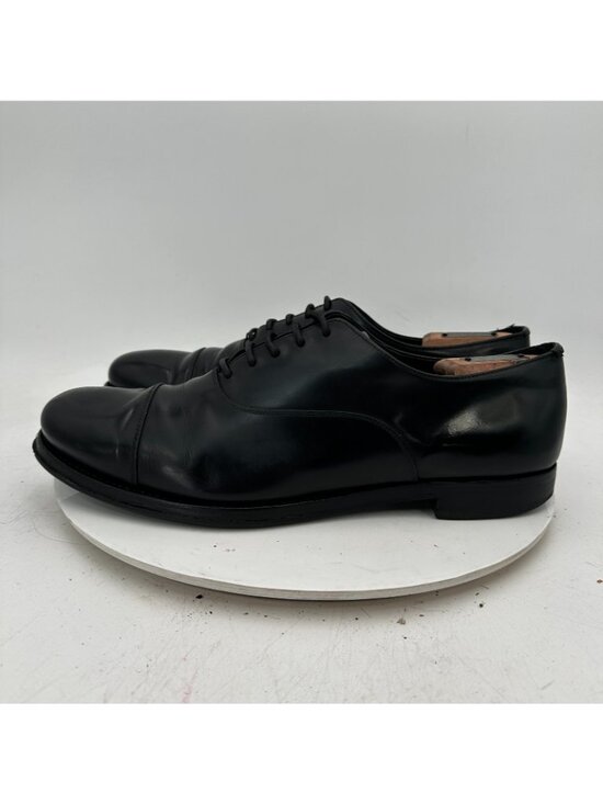 Prada Men Size 10 Black Leather lace Up Cap Toe Oxford Dress Shoes main image 5